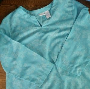 NWOT Turquoise Floral Maternity Blouse In Due Time